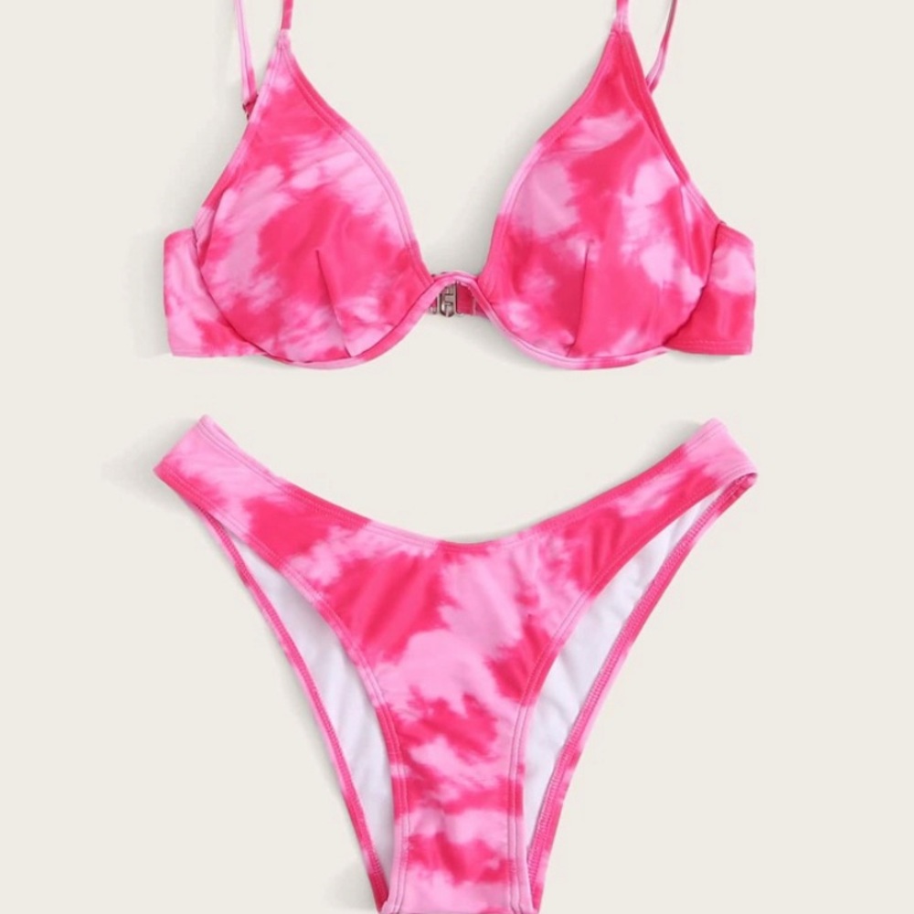Pink Tye Dye Shein Bikini Ser